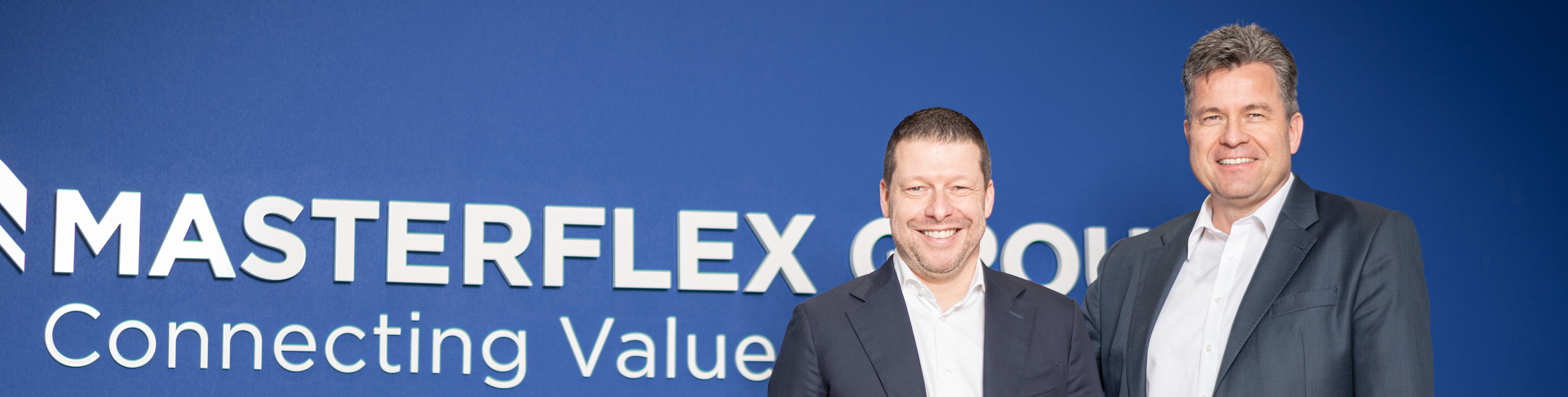 Personenfoto des Vorstandes der Masterflex Group: Dr. Andreas Bastin und Mark Becks