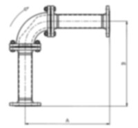 Technical drawing Masterflex application example Master-PROTECT elbow